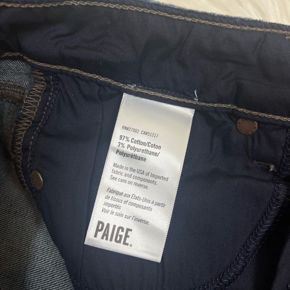 PAIGE mid-rise dark blue skinny whiskered jeans size 27 - Picture 7 of 11